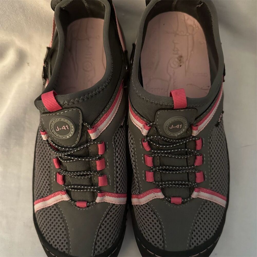 J-41 Women's Tahoe Slip-On Water Ready Sneakers Gray Pink Size 8.5